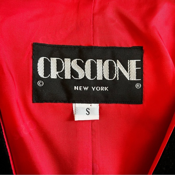Criscione GrayWool/Velvet Vest Size Small Vintage 1980’s - Picture 3 of 6